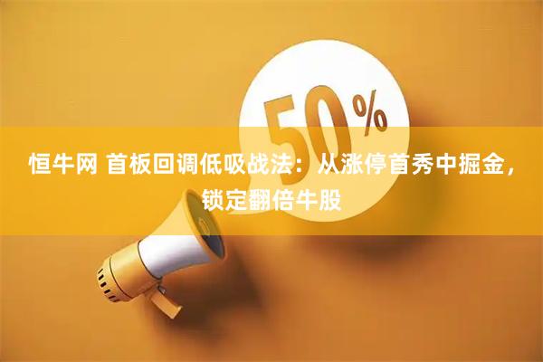 恒牛网 首板回调低吸战法：从涨停首秀中掘金，锁定翻倍牛股